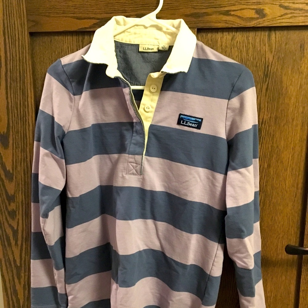 Purple Striped LL Bean Polo - Women’s XS
